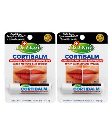 Dr. Dan's Cortibalm-2 Pack- for Dry Cracked Lips - Healing Lip Balm for Severely Chapped Lips - Designed for Men Women and Children