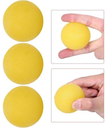 Pack of 3 Silicone Hand Grip Balls - Strength Trainer & Stress Relief for Adults & Kids - Yellow Round - Buy Online on GoSupps.com