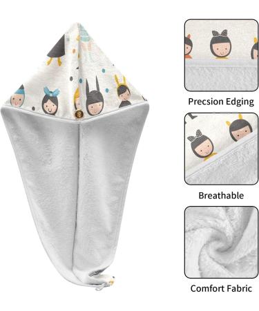 Children's Fashion Show Hair Towel 2 Pack | Super Absorbent Quick Dry Hair Turbans for Women & Girls - Buy Online on GoSupps.com