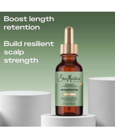 SheaMoisture Strengthening Scalp & Hair Oil - Rosemary & Vegan Collagen 2 oz | Promote Length Retention & Invigorate Scalp with ScalpBoost Technology - International Shipping Available - Buy Online on GoSupps.com