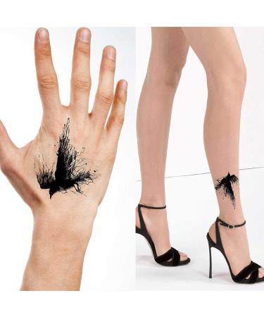 Dopetattoo 6 Sheets Temporary Raven Crow Fake Tattoos for Neck, Arm & Chest - Unisex Adult Body Art - Buy Online on GoSupps.com