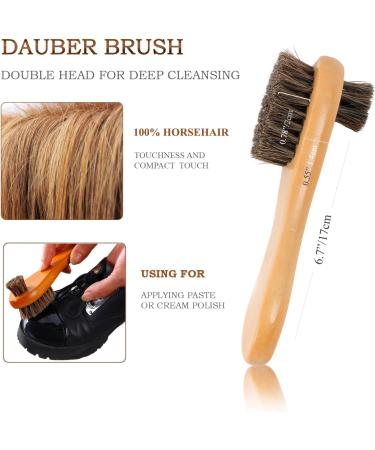 TAKAVU Shoe Shine Brushes Kit (4PCS) - Premium Horsehair Bristles Brush Set for Shoes & Leather - Includes Polish Applicator, Suede Crepe Brush, and Microfiber Cloth - Buy Online on GoSupps.com