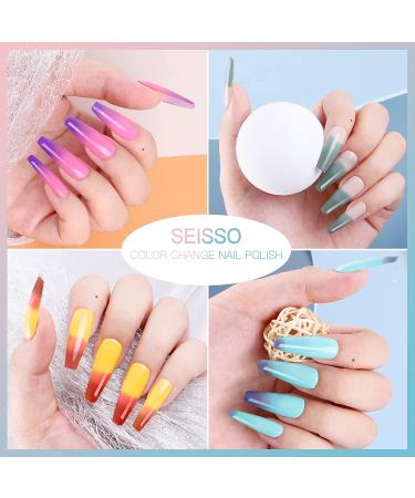Color Changing Gel Nail Polish Set - 6 pcs Temperature Changing Mood Colors | Long Lasting Fun Nail Art Kit for Women | Soak Off UV LED Polish Gift - Buy Online on GoSupps.com