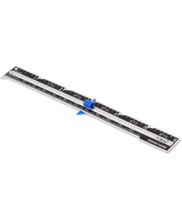 Dritz Sliding Marker Sewing Gauge - Nickel with Black Printing and Blue Slider - Buy Online on GoSupps.com