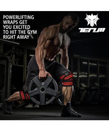 TENUM Knee Wraps 78 Pair for Squatting - Weight Lifting Bandage Straps for Powerlifting Gym - Men and Women - Buy Online on GoSupps.com