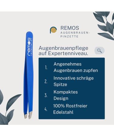 REMOS Professional Tweezers with Extra Fine Tips for Perfect Eyebrow Plucking - Dark Blue | International Shipping Available - Buy Online on GoSupps.com