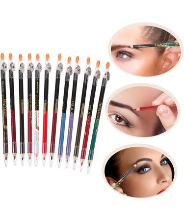FOYTOKI 12pcs Lip Liner Eyeliner Lip Pencil Eyebrow Brush Angled Waterproof Lip Liner Pencil Wooden - Buy Online on GoSupps.com