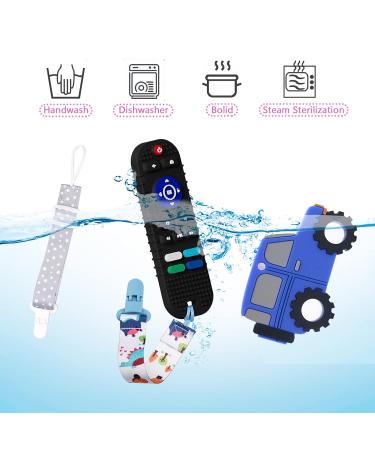 2 Pack Soft Silicone Baby Teething Toys - Remote & Car Shape Teether Set for Babies | Chewable & Sensory Baby Chew Toys - Buy Online on GoSupps.com