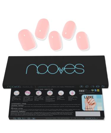 NOOVES NOOVES 20 Sheets Pale Pink Gel Nail Art Set - Pale Pink - Premium Semi-Cured Gel Nails Gel Nail Stickers Includes 1 Nail File and 1 Orange Stick