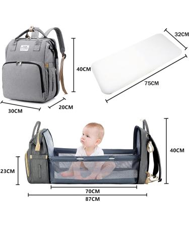 Multifunctional Gray Baby Wrap Backpack | Diaper Travel Bag with Large Capacity & Water-Repellent Design for Moms & Dads - Buy Online on GoSupps.com