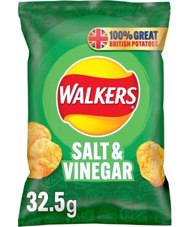 Walkers Salt & Vinegar Crisps 32x32.5g (Wholesale Box) Salted 32.5 g (Pack of 32) - Buy Online on GoSupps.com