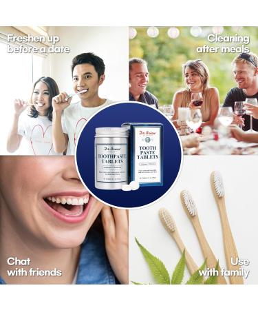 Dr.Brian Toothpaste Tablets - Nano Hydroxyapatite Toothpaste, Fluoride & Plastic Free, Eco & Travel Friendly Chewable Tablet, Remineralizing & Natural Whitening Mouthwash Tablets, 62 Tabs - Buy Online on GoSupps.com
