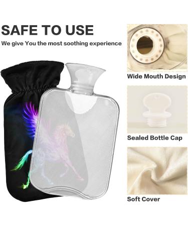 Hot Water Bottle 2L with Lid - Colorful Fire Pegasus | Pain Relief & Winter Hand/Feet Warmer - Buy Online on GoSupps.com