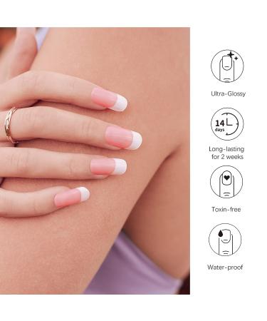 DANNI & TONI Semi Cured Gel Nail Strips - Nude French Tips | Long Lasting Stick-on Wraps (28 Stickers) - Buy Online on GoSupps.com