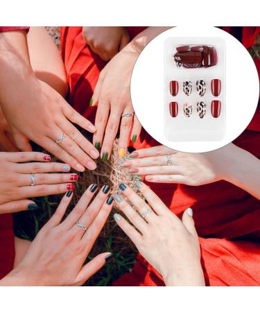 dijiusidy False Nail Fashionable Various Shapes Fingernail Full Coverage Strong Viscosity Adjustable Paster for Manicure Art 26 F741 26 1 count (Pack of 1) - Buy Online on GoSupps.com