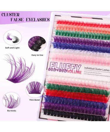 Uranian Colored Lashes Clusters - 280pcs DIY Eyelash Extensions 14mm & 16mm D Curl for Dramatic Looks - Ship Worldwide - Buy Online on GoSupps.com