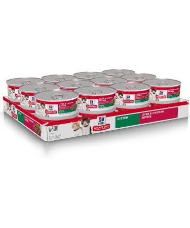 Hill's Science Diet Kitten Dry Cat Food Chicken Recipe 7 lb Bag & Kitten Canned Cat Food Liver & Chicken Entr e 5.5 oz 24 Pack wet cat food Dry Cat Food + Cat Food 6600 3.17 kg (Pack of 1) - Buy Online on GoSupps.com