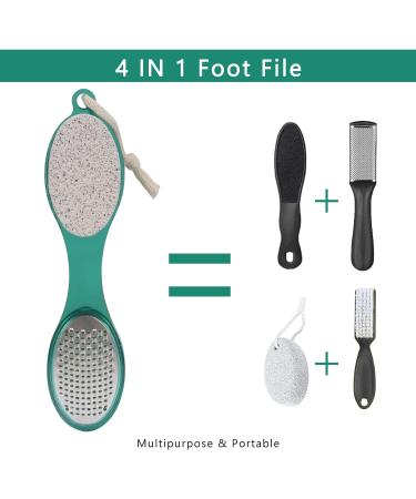 Unaone 4 in 1 Foot File Pedicure Kit - Callus Remover & Manicure Tool for Home Foot Care - Green - Buy Online on GoSupps.com