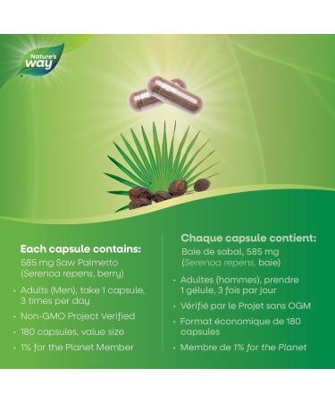 Nature's Way Saw Palmetto Berries Prostate Health 180 Softgels Value size Natural 180 Count (Pack Of 1) - Buy Online on GoSupps.com