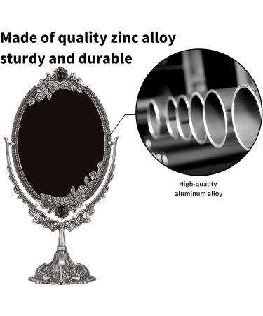 DADEA Vintage Makeup Mirror Vintage Vanity Mirror Double Sided Mirror Makeup Mirror Vintage Twosided Zinc Alloy Durable Hand Mirror for Home Bathroom Bedroom Dressing Table(Small) - Buy Online on GoSupps.com