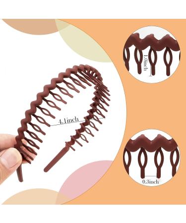 GAFATORY Zig Zag Headbands 6 Pack Plastic Comb Headbands for Women Girls - Assorted Colors - Buy Online on GoSupps.com
