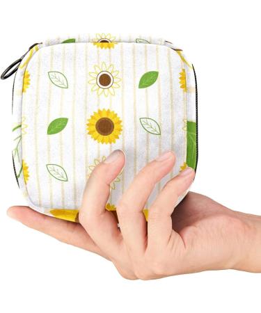 Sunflower Stripe Menstrual Pad Storage Bag - Portable Sanitary Napkin Pouch for Women - Color 8 - Buy Online on GoSupps.com
