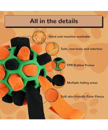 Larimu Sniffing Ball for Dogs | Interactive Portable Toy for Small & Medium Dogs - Orange & Black Red & Green - Buy Online on GoSupps.com