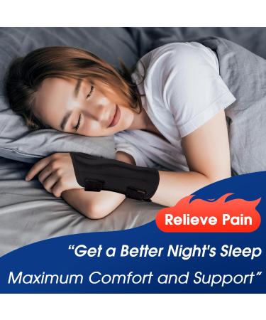 Wrist Brace with Metal Wrist Splint Carpal Tunnel Wrist Brace for Night Sleep Adjustable Wrist Support Men Women for Tendonitis Arthritis Pain Relief - Left Hand Small Fit Wrist 5.1-6.9 inch Left Hand-black Small - Buy Online on GoSupps.com