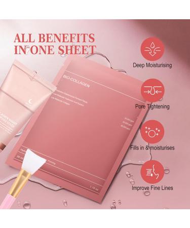 Bio Collagen Face Mask + Collagen Night Wrapping Mask with Face Mask Brush Korean Skin Care for Teenage Girls Face Masks Beauty Collagen Overnight Wrapping Peel Off Facial Mask Deep Hydration - Buy Online on GoSupps.com