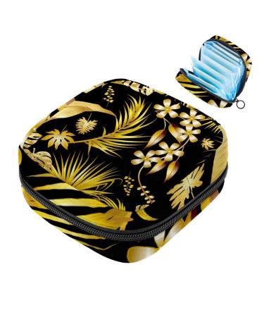 Muooum menstrualpolster bag zip women's bond bag tampons collect bags for women girls (golden flowers tree pattern) color 5