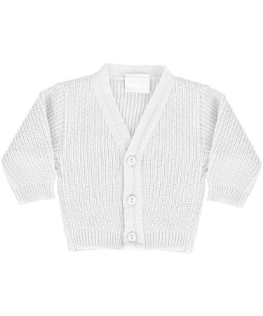 Baby Cardigan Premature Baby Cardigan Winter Knitted Cardigan for Baby Boys & Girls Ribbed Knit Baby Knitwear Made in Portugal White 0-3 Months 0-3 Months White - Buy Online on GoSupps.com