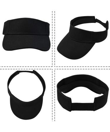 Adjustable Sport Visor Hats for Men and Women - Black Sun Visors - 5 Pieces Set - Buy Online on GoSupps.com