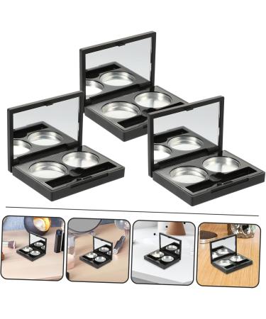 DOITOOL 12 Sets Double Box Eye Shadow Box Highlighter Refillable Tin Jar Empty Eye Shadow Case Travel Sample - Buy Online on GoSupps.com