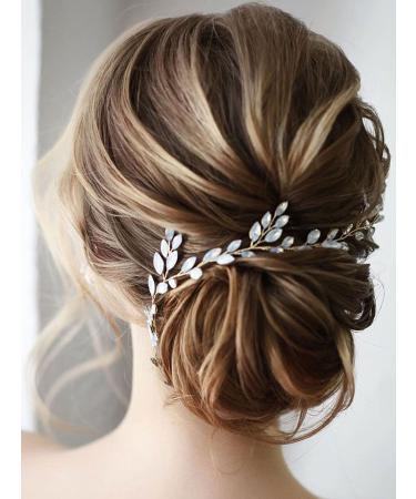 Jakawin Bride Crystal Wedding Hair Vine - Gold Bridal Hair Piece for Women and Girls | Rhinestone Hair Accessories - HV113 - Buy Online on GoSupps.com