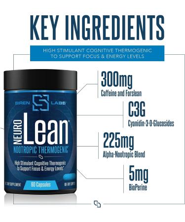 Siren Labs Neuro Lean Thermogenic - 60 Capsules for Health, Water Loss, Energy, and Focus - Buy Online on GoSupps.com