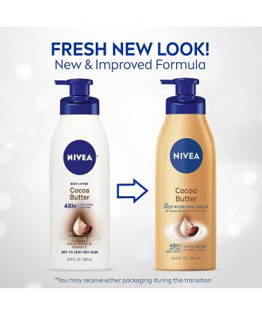 NIVEA Cocoa Butter Body Lotion 16.9 Fl Oz Pump Bottle - Deep Nourishing Serum - Buy Online on GoSupps.com
