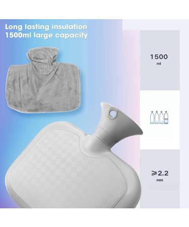 1500ml Hot Water Bottle & Water Spray Bottle - Large Capacity Gray Warmer for Neck Shoulders & Cramps - Lidl - Buy Online on GoSupps.com