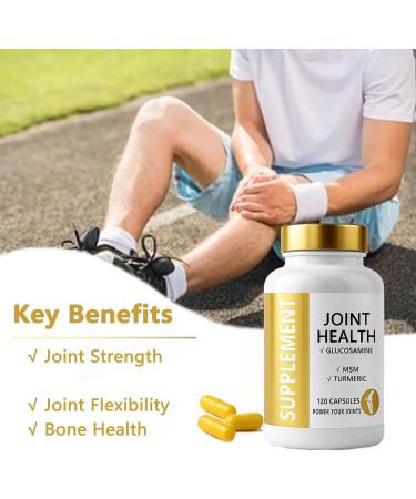 ANEFOSE Joint Health Supplement with Glucosamine MSM Turmeric & Boswellia Relief Support for Back Knees Hands | Women & Men - 120 Capsules - Buy Online on GoSupps.com