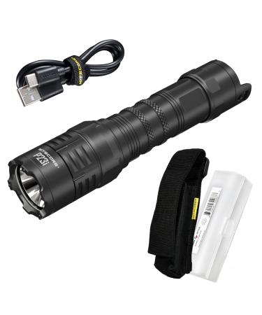 Nitecore P23i Tactical Flashlight, 3000 Lumen USB-C Rechargeable Long Throw Super Bright with Lumentac Organizer