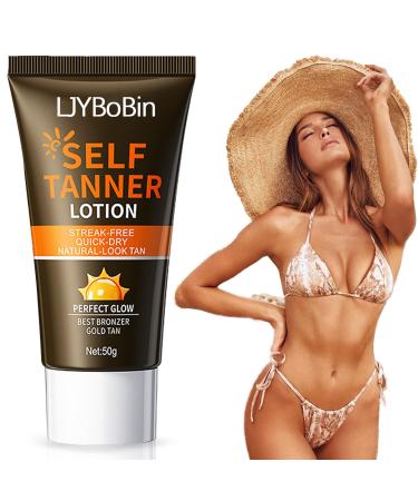 Bronzer Self Tanner for Body & Face Non-Greasy Long Lasting Hydrating Tanning Lotion for All Skin Types Travel Size Gentle Self Tanning Lotion for Men and Women