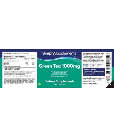 Green Tea Extract 1000mg - 360 Capsules (2X 180) | High Potency Antioxidant Supplement - Buy Online on GoSupps.com