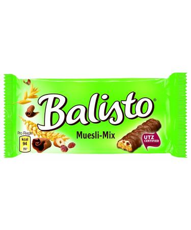 Balisto Chocolate Bars - Muesli Mix Green | 60 Bars (3 Packs of 20) | International Shipping Available - Buy Online on GoSupps.com