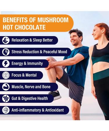 Mushroom Hot Cocoa with Magnesium Glycinate Reishi L-Theanine Ashwagandha Lemon Balm Lavender Cacao Powder Organic Hot Chocolate Supplement for Sleep Relaxation No Melatonin Vegan 7.4oz 7.41 Ounce (Pack of 1) - Buy Online on GoSupps.com