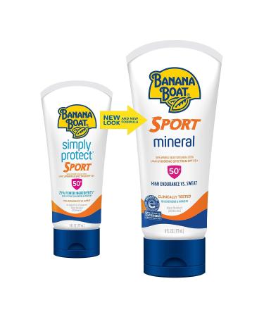 Banana Boat Sport Mineral Sunscreen Lotion SPF 50+ 6oz | Broad Spectrum Protection - Buy Online on GoSupps.com