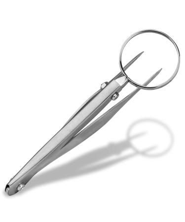Shehadeh - Magnifying tweezers - tweezers with magnifying glass - splinter tweezers - coarse tip - 13 cm