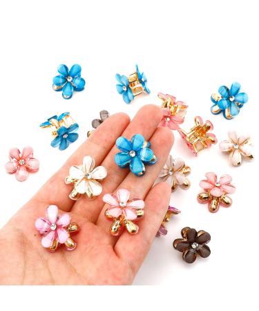 20Pcs Crystal Flower Hair Clips - Spring Floral Pearl Hair Accessories for Women and Girls (5 Colors) - Buy Online on GoSupps.com