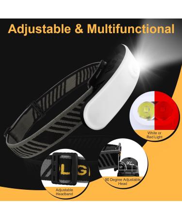 Rechargeable LED Headlamp 2 Pack | Bright Hands-free Head Light for Outdoor Activities | 6 Modes Adjustable Wide Beam | Red & White Light | Perfect for Hiking, Camping - Adults - Buy Online on GoSupps.com
