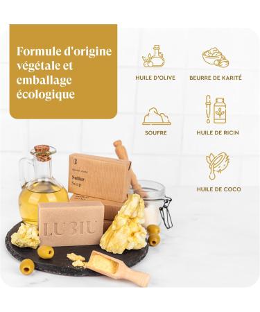 Savon au Soufre - 100g Savon Visage Acn & Corps - Sans Parfum et Artisanal Soufre 100 g (Lot de 1) - Buy Online on GoSupps.com