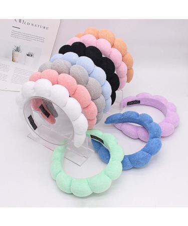 Spa Headband Set | Terry Cloth Headband for Women | Bubble Skincare Headbands | Face Wash Wristbands | Soft Puffy | Pink+Orange - Buy Online on GoSupps.com