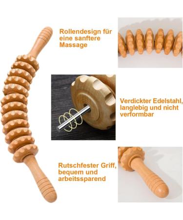 2-Piece Wooden Massage Roller Set - Back & Body Relief Trigger Point Therapy Tool for Neck Legs & More - Buy Online on GoSupps.com